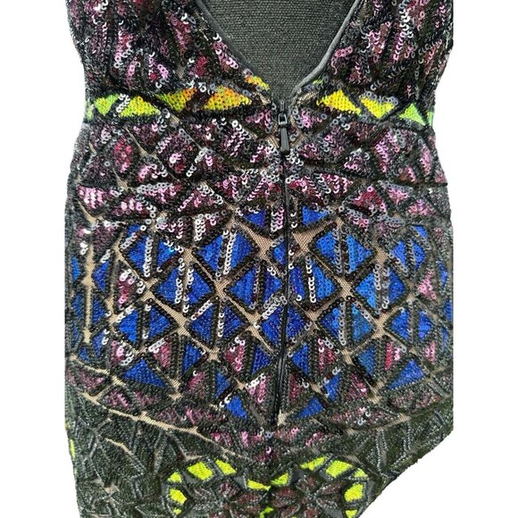 Jovani 04808 Plunging Back Sequin Dress Size 6 Prom ~Cocktail ~ Wedding - Picture 10 of 16